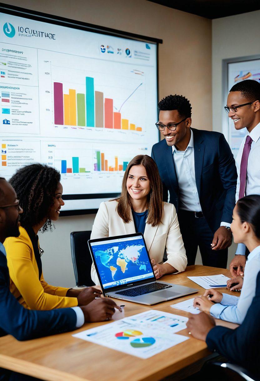 A visually engaging scene of a diverse group of people at a cozy office setting, working with an insurance advisor on personalized plans. Include charts and documents illustrating coverage options, with warm lighting creating a welcoming atmosphere. The advisor should be pointing at an interactive digital screen showing customized plan details. Emphasize collaboration and personalization. vibrant colors. super-realistic.